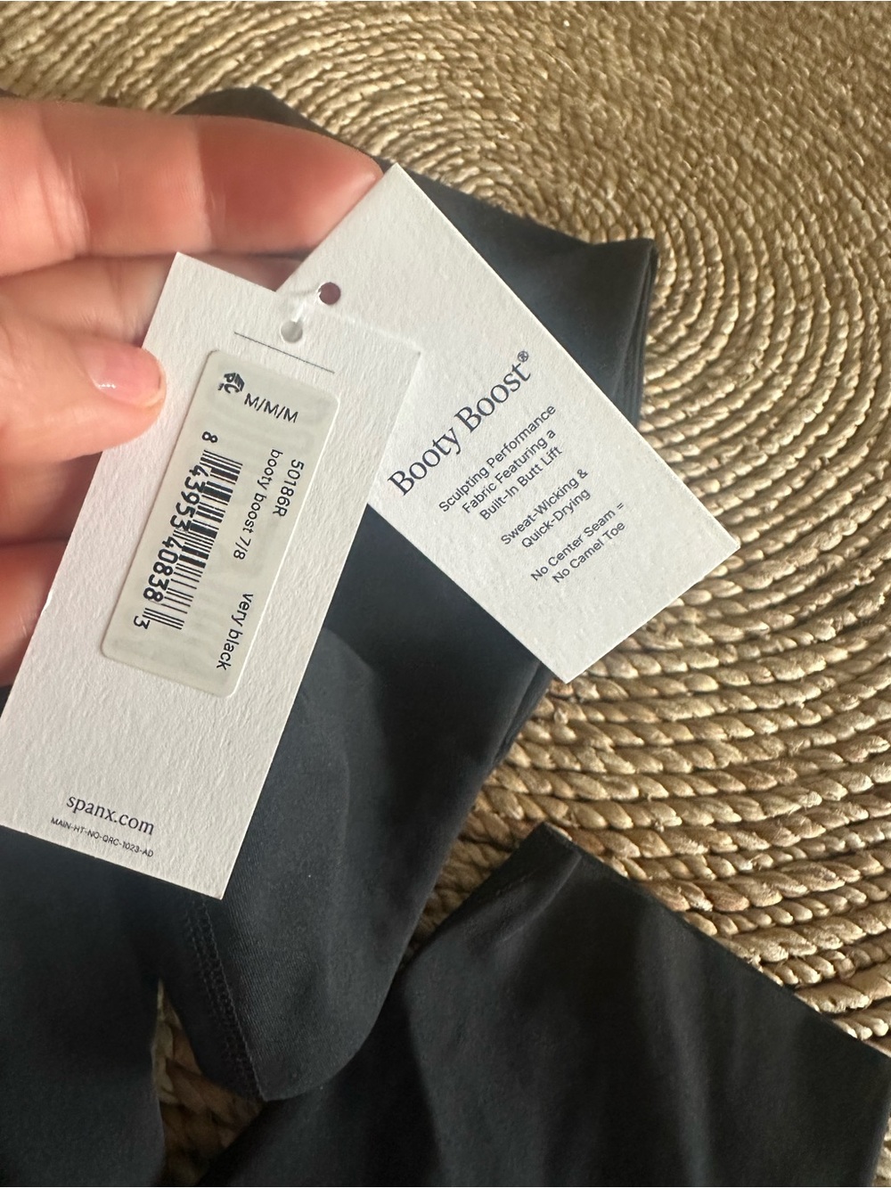 SPANX® BLACK BOOTY BOOST ACTIVE 7/8 LEGGINGS Medium NWT - Picture 7 of 7